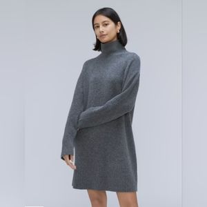 Everlane Stretch Turtleneck Sweater Dress Grey Womens Medium M